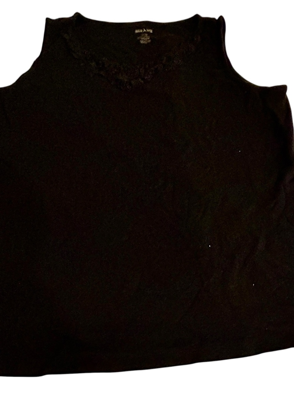 White Stag Black Lace-Trim Tank Top